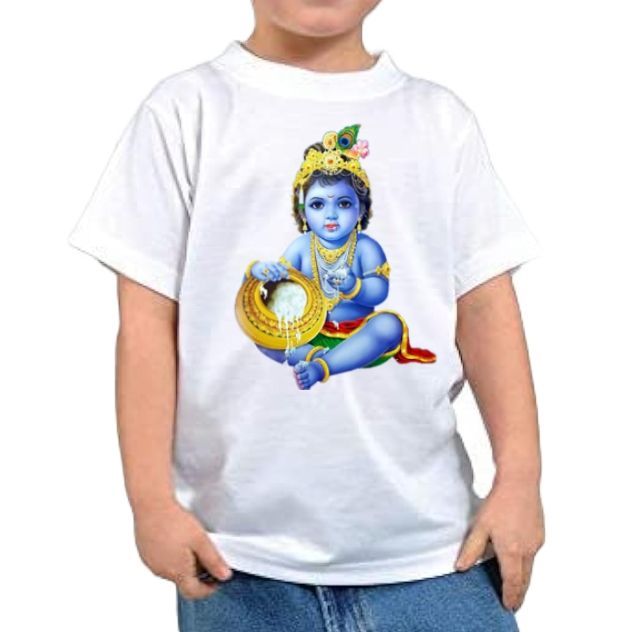 Binay%20Embroidery%20Krishna%20Printed%20White%20T-Shirt%20For%20Child%20-%20Image%203