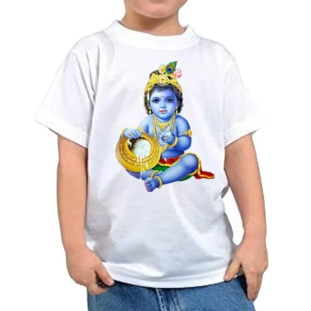 Binay%20Embroidery%20Krishna%20Printed%20White%20T-Shirt%20For%20Child%20-%20Image%203
