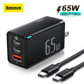 Baseus 65W GaN5 Pro Charger Quick Charge 4.0 3.0 Type C PD USB Charger Portable Fast Charger For Laptop Tablet Phone. 