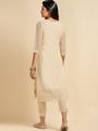 Kiva Chanderi Embroidered Calf Length Straight Kurtha Suruwal for Women. 