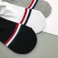 DISICHEN Fifty percent discount TB Men's Socks Breathable Fashion Luxury Brand Short Casual Summer Cotton Sports Cotton Socks Ankle Harajuku Grey Socks 1/6 Pair. 