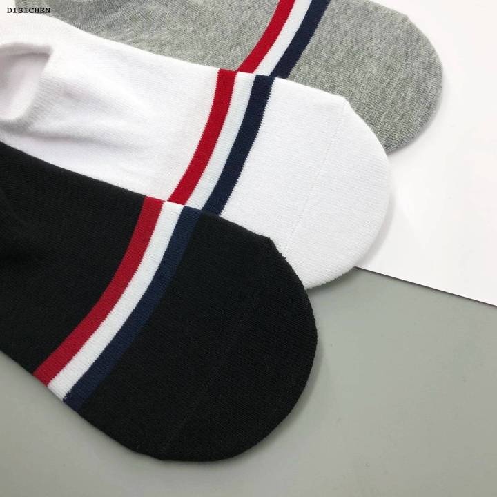 DISICHEN%20Fifty%20percent%20discount%20TB%20Men's%20Socks%20Breathable%20Fashion%20Luxury%20Brand%20Short%20Casual%20Summer%20Cotton%20Sports%20Cotton%20Socks%20Ankle%20Harajuku%20Grey%20Socks%201/6%20Pair%20-%20Image%203