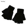 Wenefang 2024 Punk Y2K Star Knitted Woolen Gloves for Men Women Pentagram Half Finger Warm Soft Mitten Soft Star Hand Fingerless Gloves. 