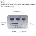 USB 3.0 Card Reader 3 Ports USB Hub 3.0 High Speed External Memory Card Reader For MS Micro SD SD MMC M2 TF Cards. 