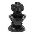 Black Color Lord Shiva Linga Charmukhi (Four Faced) Statue Small In Size For  Religious Purpose 8.5 CM. 