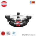 UNITED UCOOK 3 in 1 Smart 3 Litres Hard Anodised Induction Based With Outer Lid Cooker ( Cooker + Strainer + Server ). 