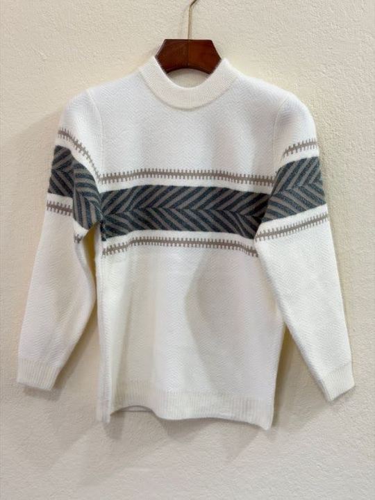 Men’s Premium Arm & Chest Striped Woolen Sweater | Classic Winter Knit ...