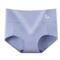 High-waisted cotton women's underwear swan belly warmer plus size fat MM graphene antibacterial crotch triangle panties. 