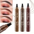 Eyebrow Pen Waterproof 4-Fork Tip Eyebrow Tattoo Pencil Long Lasting Professional Fine Sketch Liquid Eye Brow Pencil. 