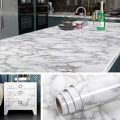 5M*60CM Kitchen Marble Sticker Oil Proof Waterproof Paper Back splash Sticker Roll Stove Cabinet Liner Decor Self Adhesive Wallpapers. 