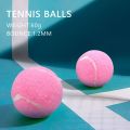 6Pcs Pack Pink Tennis Balls Wear-Resistant Elastic Training Balls 66mm Ladies Beginners Practice Tennis Ball for Club. 
