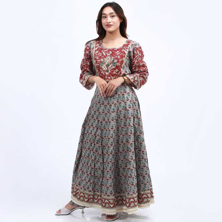 Multicolor%20Cotton%20Printed%20Anarkali%20Kurta%20Plazzo%20With%20Shawl%20Set%20For%20Women%20-%20Image%205