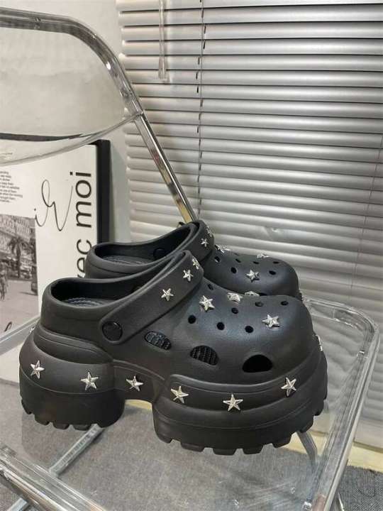 Women%20Summer%20High%2010cm%20Heels%20Chunky%20Clogs%20with%20Star%20Charms%20Garden%20Shoes%20Waterproof%20Beach%20Pool%20Sandals%20Mules%20Slippers%20-%20Image%204