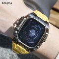 Sutuiying Transparent Modification Kit For Apple Watch Ultra 9 8 7 49mm 44mm 【2025 Version】 45mm Strap+Case For iWatch Series 6 5 4 Rubber Band Refit Mod. 