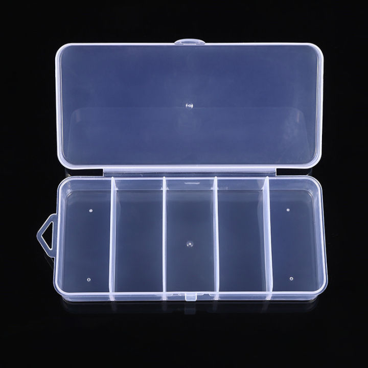Portable Transparent Plastic Storage Box Compartment Container For Beads Jewelry MNP