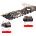 4 Ports PCI SATA Controller Internal Expansion Card with Two Sata Cables, for Desktop PC,Support SATA Hard Drive. 