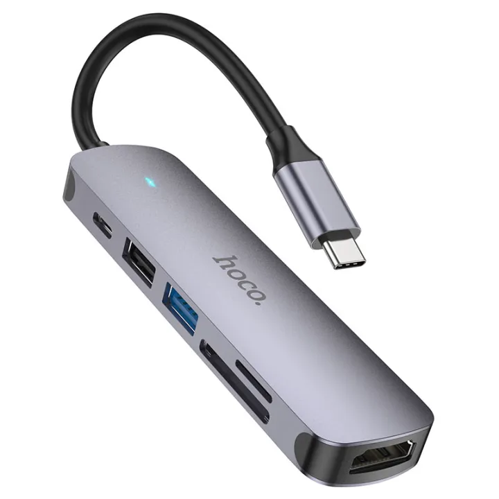 Hoco%206%20in%201%20Type%20C%20Hub%20with%20HDMI%20+%20Type-C%20PD%20+%20USB3.0%20+%20USB2.0%20+%20SD%20+%20TF,%20support%204K%2030Hz,%20up%20to%2060W%20(20V%20/%203A)%20charging%20with%202.0%20card%20reader%20-%20Image%204