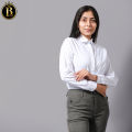 Boss Lady Dark Grey Cotton Front Button Formal Pant For Women. 