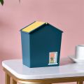 Vylon Trash Can Mini Shake Lid Type Trash Can House Shape Desktop Trash Can Cute Waste Bin Storage Basket for Living Room Bedroom Office Desk Compost Bin for Kitchen. 