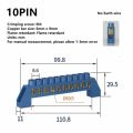 4/6/8/10/12 Positions Terminal 4Pin 6Pin 8Pin 10Pin 12Pin Brass Screw Grounding Bridge Terminal Blue Green Zero Line Earth And Neutral Block Connector Thickened Electrical Terminal Block Strip Wire. 