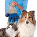 Efficient Pet Hair Remover Mitt Enhanced 5 Finger Design Gentle Brush Gloves For Dog And Cat With Long And Short Fur-blue Color-silicone. 