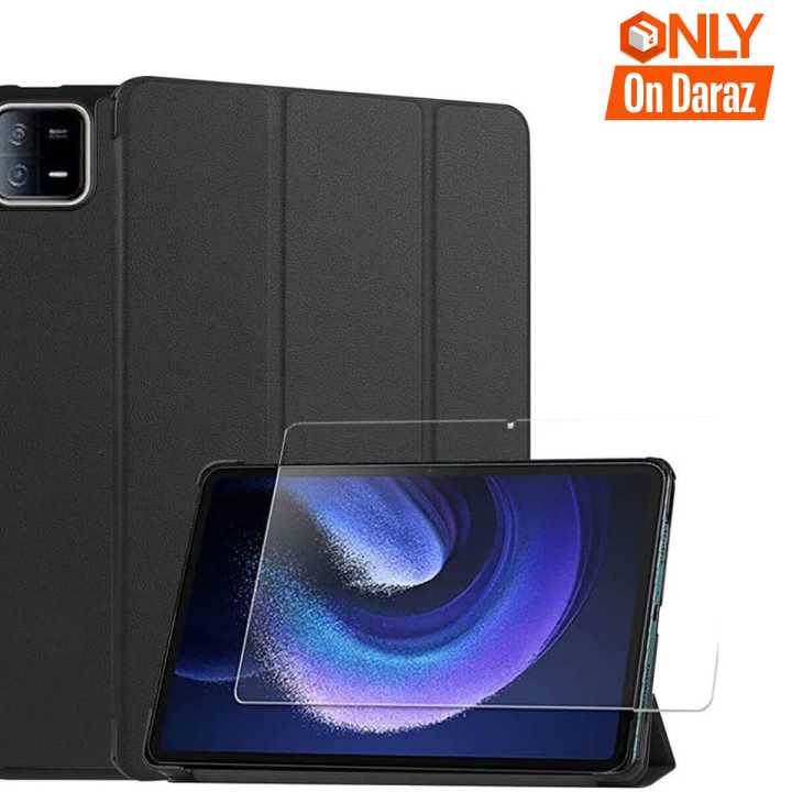 Combo Smart Flip Case Cover for Xiaomi Mi Pad 6 11 inch and Tempered Glass