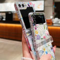 Zhitian Luxury Floral Transparent Folding Phone Case For Samsung Galaxy Z Flip 6 5 4 3 Hard Back Cover For Samsung Galaxy Z Flip6 Flip5 Flip4. 