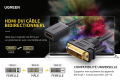 UGREEN DVI male to HDMI female adapter cable. 