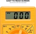 Digital Multimeter LCD AC DC Measuring Voltage Current for Home use. Campus Component Voltage Ampere Ohm Tester, Electronic Tester Yellow. 