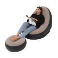 Modern Inflatable Sofa with Footstool – Portable Foldable Air Couch for Indoor & Outdoor Use | Thickened Design, Multi-Color Lounge Chair for Bedroom, Living Room or Camping. 