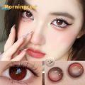 NATURAL CONTACT LENSES OF THE YEAR, SOFT COLOR PRESCRIPTION RED MORNINGCON MYOPIA CONTACT LENSES, EYE MAKEUP. 