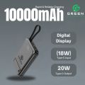 Green Mag Booster Powerbank | 10000mAh | Magsafe | 22.5W Super Fast charging | 15W Wireless Fast Charging | Attach Wire | PD input-Output | Digital Display | Lithium-Polymer Battery | Slim & Thinner Pocket-Friendly | Stand & Lanyard | metallic UV  Coating. 