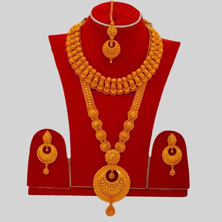 Rani Set Gold Plated Rani Haar Set Long Rani Haar With Necklace, Earrings ...