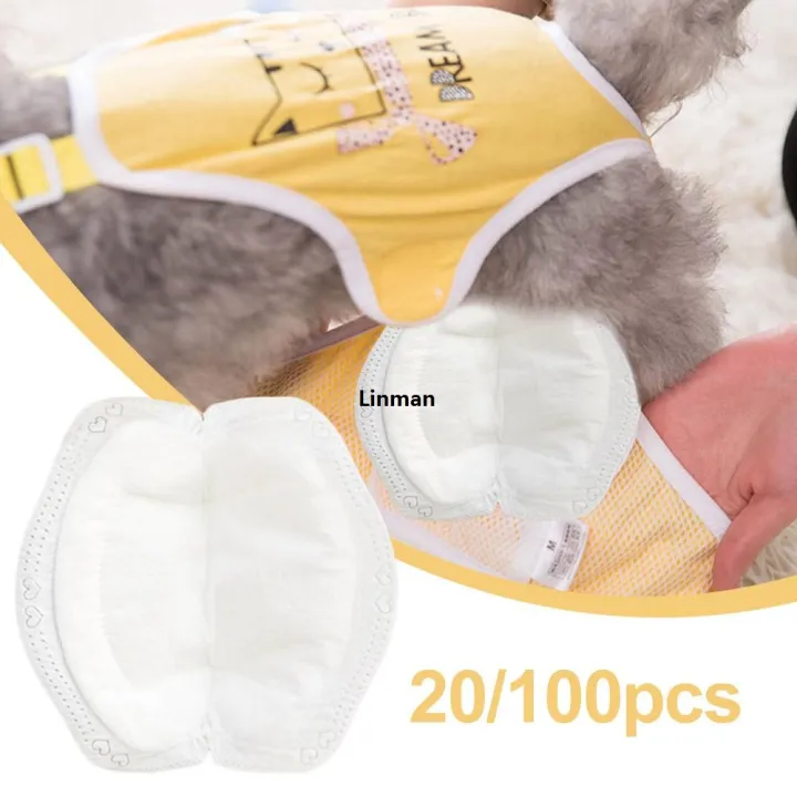 Linman%20100pcs%20Dog%20Diaper%20Pad%20Diapers%20for%20Female%20Dog%20Shorts%20Panties%20DisNew%20style%20posable%20Dog%20Diaper%20Liners%20Booster%20Pads%20Doggie%20Physiological%20Pant%20-%20Image%205