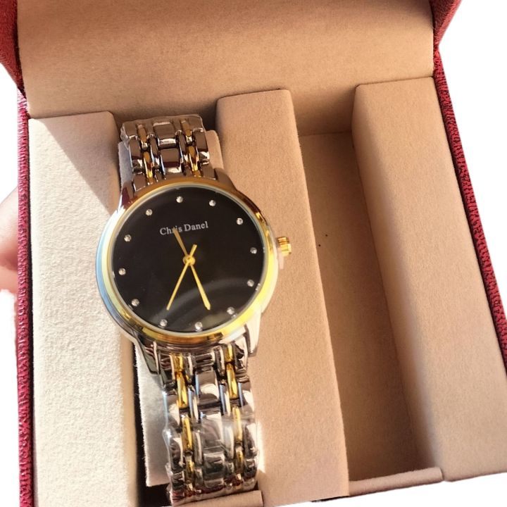 Black Dial Dual Tone Casual Quartz Watch For Women | Stainless Steel Casual Watch For Women | Fashion Accessory For Women