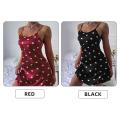 Casual Low Cut Black Red XXLXLL Nightdress Ice Silk Ladies Sales promotion Pajamas Nightgowns Nightdress Comfortable Summer. 