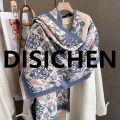 DISICHEN Thick Floral Print Cashmere Hijab Poncho Women Luxury Scarf Warm Pashmina Travel Blanket Shawl Wraps Bufanda 2023 Design Echarpe Portable. 