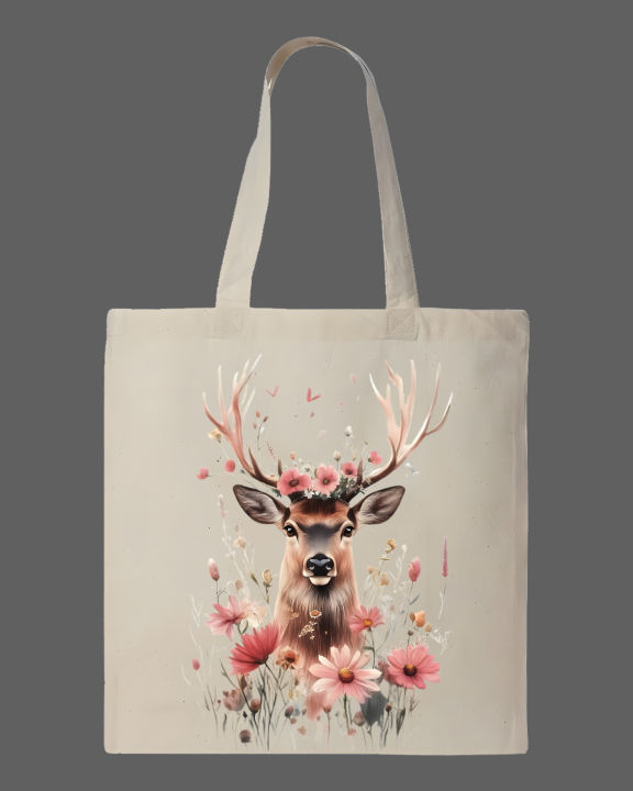 Floral%20Deer%20Printed%20Tote%20Bag%20%E2%80%93%20Aesthetic%20Nature%20Design%E2%80%93%20Eco-Friendly%20Cotton%20Shoulder%20Shopping%20Bag-White,%20Black%20-%20Image%202