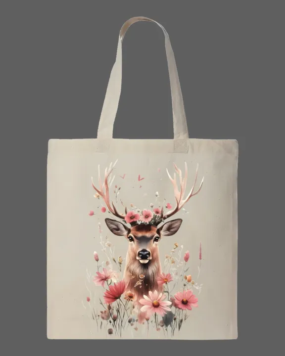 Floral%20Deer%20Printed%20Tote%20Bag%20%E2%80%93%20Aesthetic%20Nature%20Design%E2%80%93%20Eco-Friendly%20Cotton%20Shoulder%20Shopping%20Bag-White,%20Black%20-%20Image%202