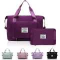 Waterproof Oxford Travel Tote Bag For Women Large Capacity Carry On Luggage Shoulder Hand Bag With Wet Pocket. 