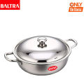 Airan Stainless Steel Kadhai Induction Bottom With Glass Lid Small. 