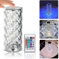 Rose Crystal Diamond Table Lamp USB Charging Touch Lamp With Remote Control. 