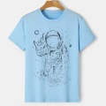 Cool Unique Astronaut Cotton Unisex Summer T-shirt. 