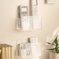 New Double Grid Remote Control Storage Box Wall-mounted Transparent Acrylic Shelfs Multi-function Desktop Storage Container. 