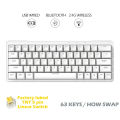 ZIFRIEND ZA63 PRO Mechanical Keyboard - 63 Keys, Hot-Swappable, RGB Backlit, Wired/Wireless 3 Mode Gaming Keyboard. 