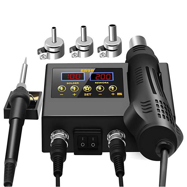 Ic Rework Temp 2 in 1 Soldering Station LCD Digital Display Hot Air Gu-n Welding ...