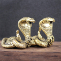 Brass Snake Figurine Vintage Chinese Zodiac Snake Figurine Metal Sculpture Feng Shui Desktop Ornament Brass Mini Statue. 