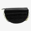 Black Color Moon Shape Inspired Design Cross Body Bag For Women. 