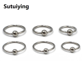 Sutuiying 1PC G23 Solid Titanium Circular Bead Ring Closer Ring Nose Lip Ring Labret Ear Tragus Helix Cartilage Daith Earrings Piercing. 