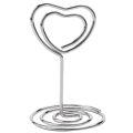 30 Pcs Card Holder Heart Shape Table Picture Stand Wire Tabletop Photo Holder Menu Clips for Wedding Party Number,Silver. 
